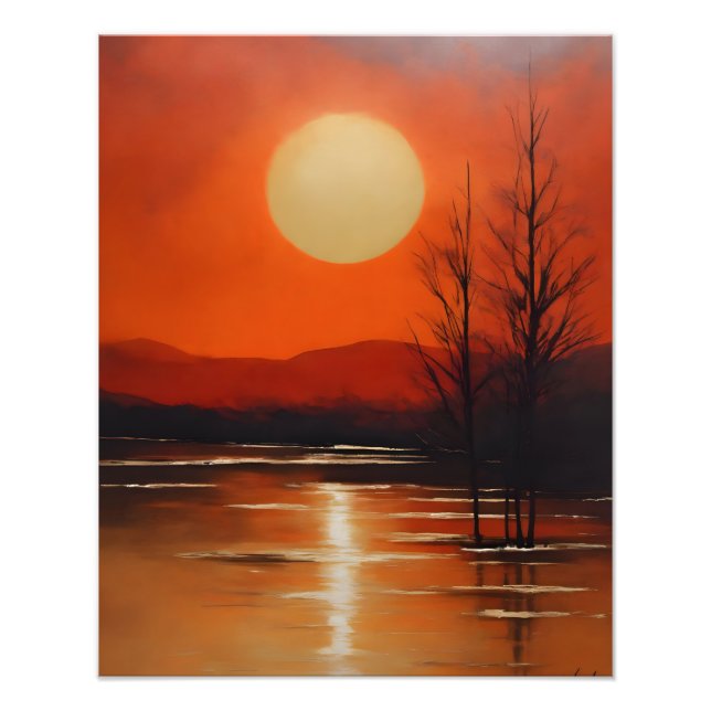Foto Atardecer Tranquilo Sobre Lago Tranquilo (Frente)