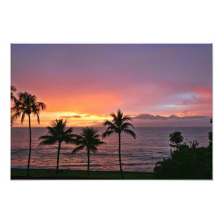 Foto Atardecer tropical hawaiano en la playa