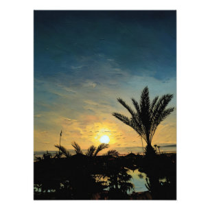 Foto Atardecer Vibrante Con Palmeras Silvestre