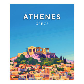 Foto Athenes, Grece, Poster style rétro-chic