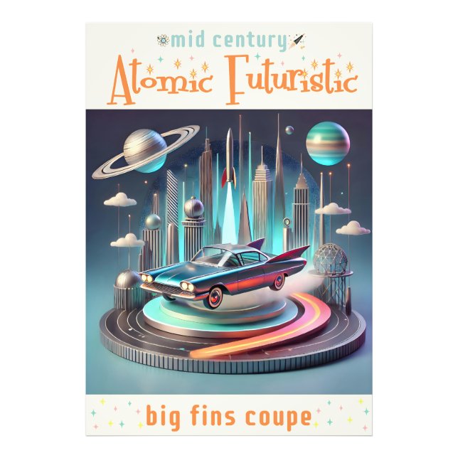 Foto Atomic Futuristic Big Fins Coupe Car (Frente)