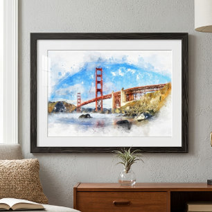 Foto Atractivo pastel del puente Golden Gate en San Fra