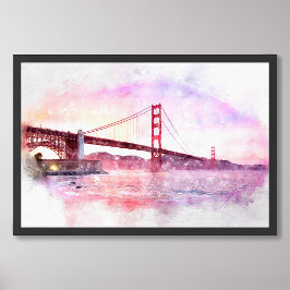 Foto Atractivo pastel del puente Golden Gate en San Fra