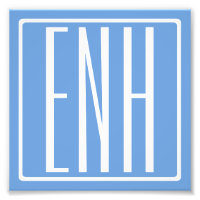 Audaz Monograma Moderno 3 Iniciales | Azul suave