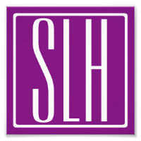 Audaz Monograma Moderno 3 Iniciales | Blanco y mor