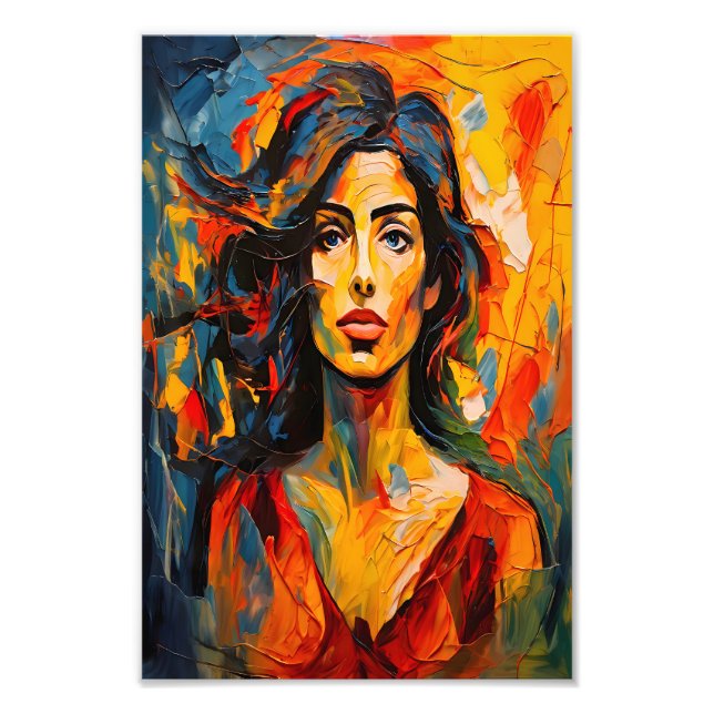 Foto Audaz Mujer Expresionista Resumen de Arte Retrato (Frente)