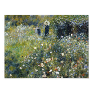 Foto Auguste Renoir - Mujer con sombrilla en un jardín