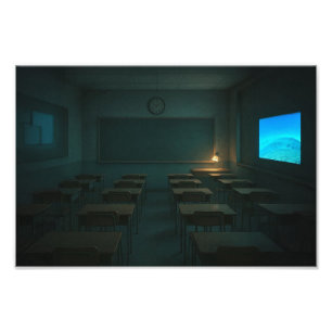 Foto Aula vacía con brillo proyector - Dreamcore