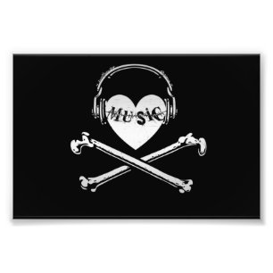 Foto Auriculares de Música Amor Calavera y Huesos Cruza