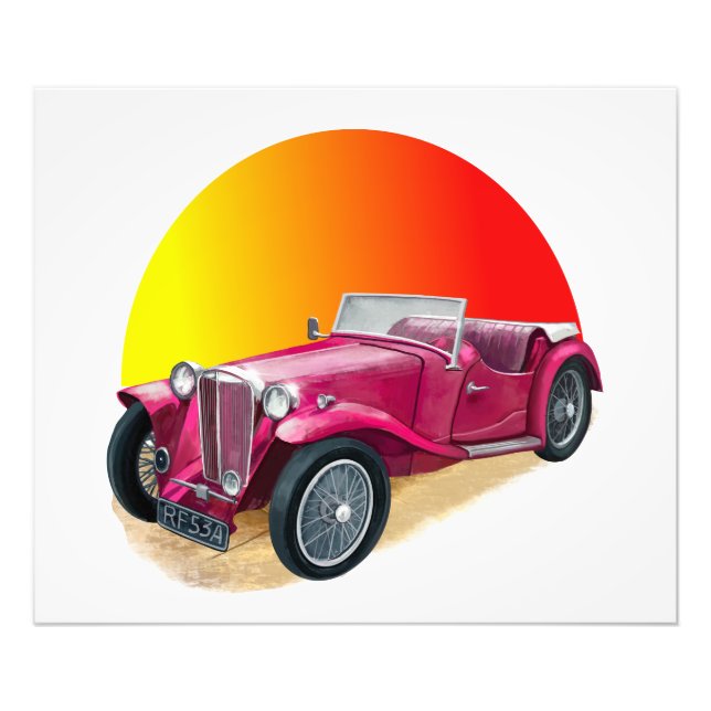 Foto Auto clásico de época en rojo (Frente)