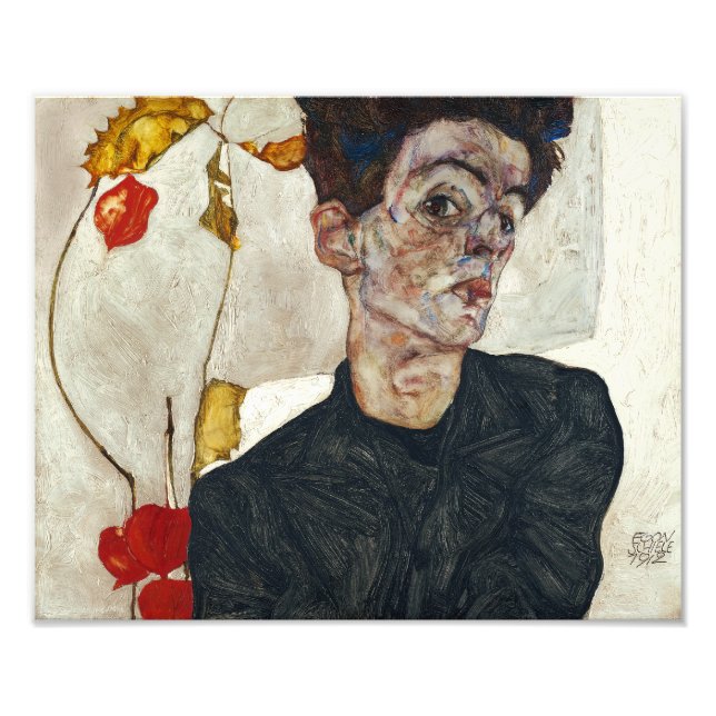 Foto Autoretrato con Physalis | Egon Schiele | (Frente)