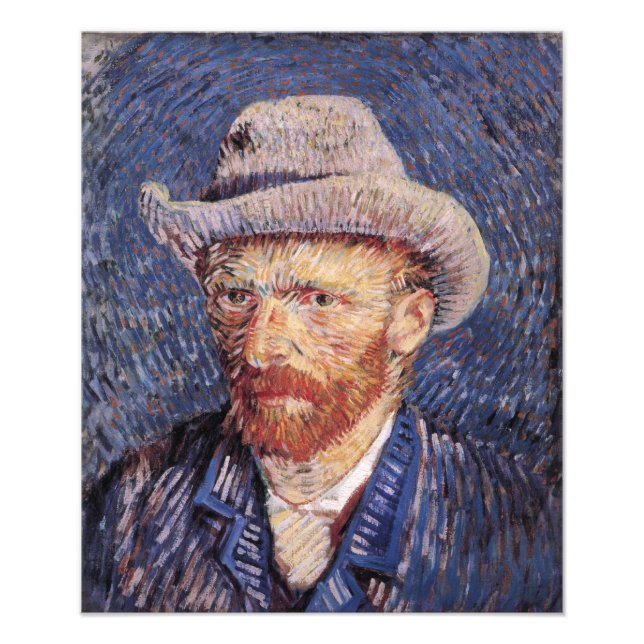 Foto Autoretrato Van Gogh con Gorra Felt (Frente)