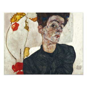 Foto Autorretrato con Physalis Egon Schiele