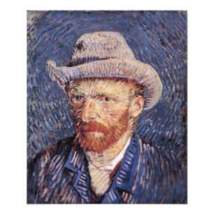 Foto Autorretrato de Van Gogh con sombrero de fieltro