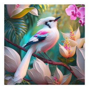 Foto Ave Fantasía Pájaro de Rubor con cresta blanca