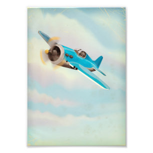 Foto Avión azul retro