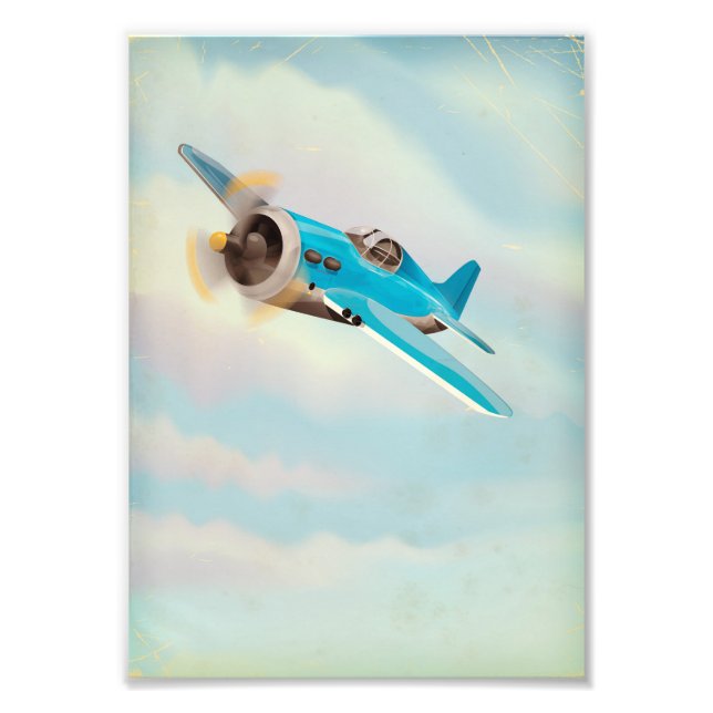 Foto Avión azul retro (Frente)