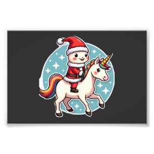 Foto Axolote Unicornio Kawaii Navidad Santa Feliz Navid