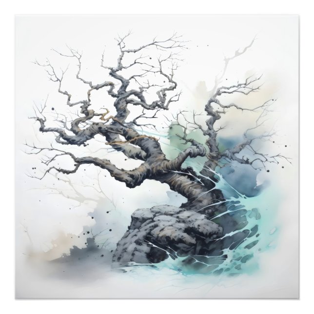 Foto Azul abstracto de árbol (Frente)