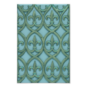 Foto Azul Y Verde Fleur-de-lis