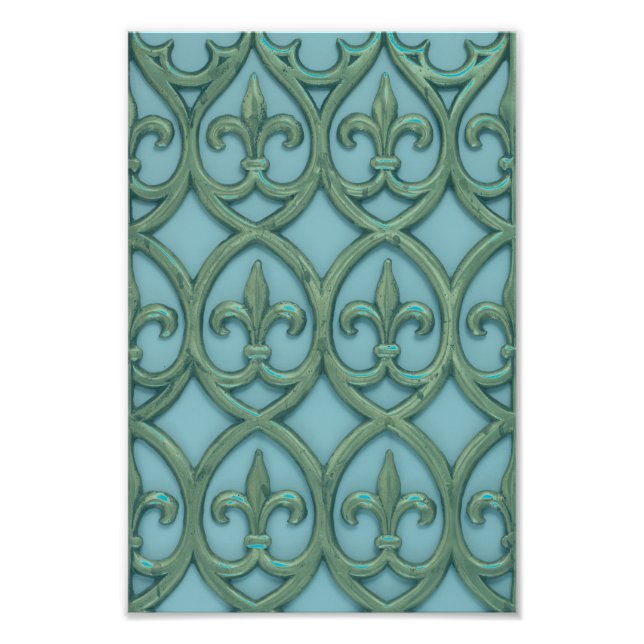 Foto Azul Y Verde Fleur-de-lis (Frente)