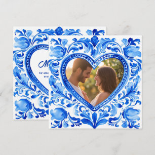 💙 Foto Azulejo Corazón Baldosa de Agradecimiento
