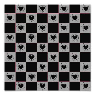 Foto Azulejo Cuadriculado Negro&Gris Con Patrón De Cora