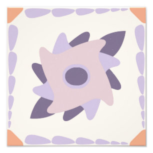 Foto Azulejo decorativo colorido púrpura pastel