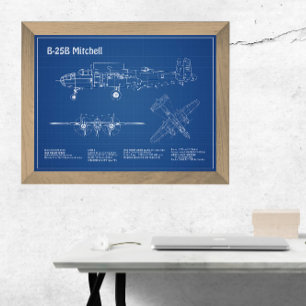 Foto B-25B Mitchell Doolittle - Airplane Blueprint AD