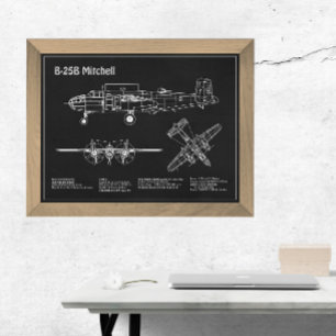 Foto B-25B Mitchell Doolittle - Airplane Blueprint PD