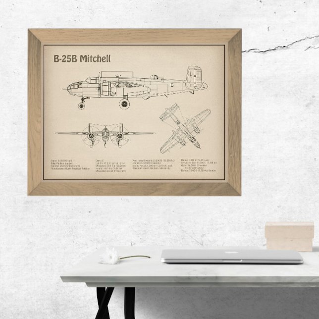Foto B-25B Mitchell Doolittle - Airplane Blueprint SD (Subido por el creador)