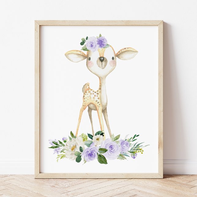 Foto Baby Deer, Woodland Animals, Boho, Purple Flowers (Subido por el creador)