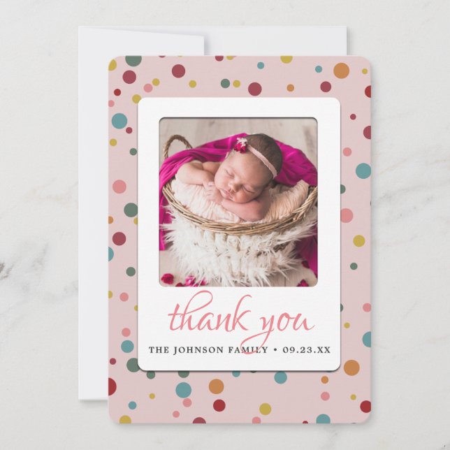 Foto Baby Shower Nacimiento Anuncio Gracias (Anverso)