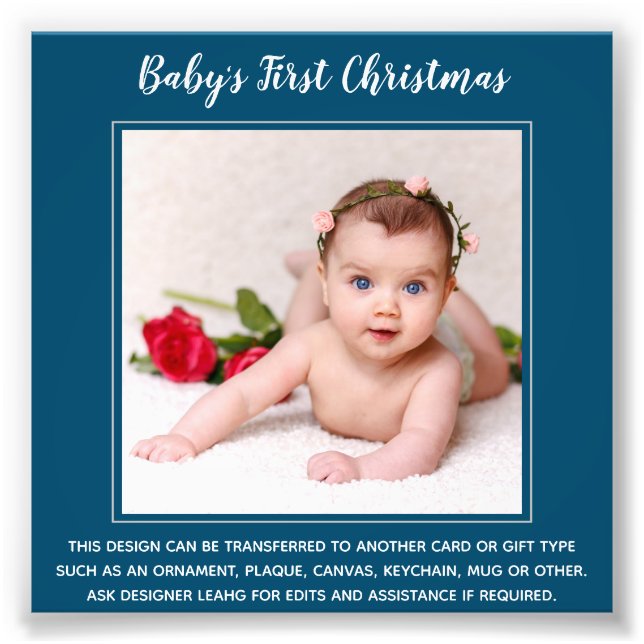Foto Babys First Christmas PHOTO Template - Create Own (Frente)