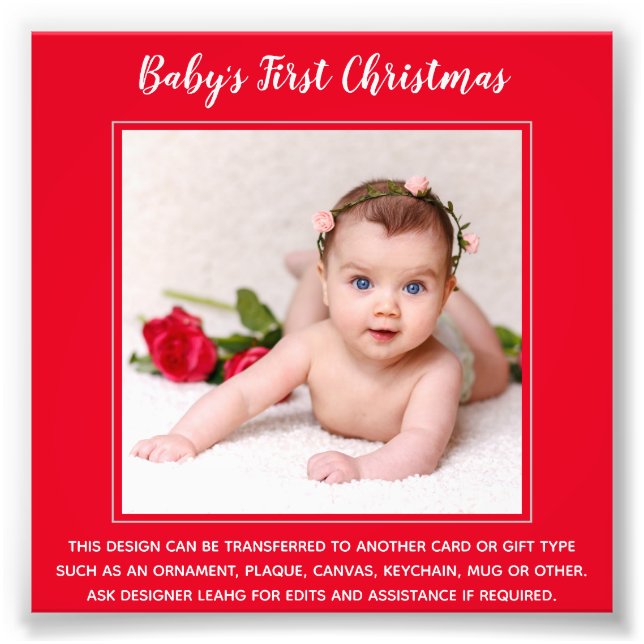 Foto Babys First Christmas PHOTO Template - Create Own (Frente)