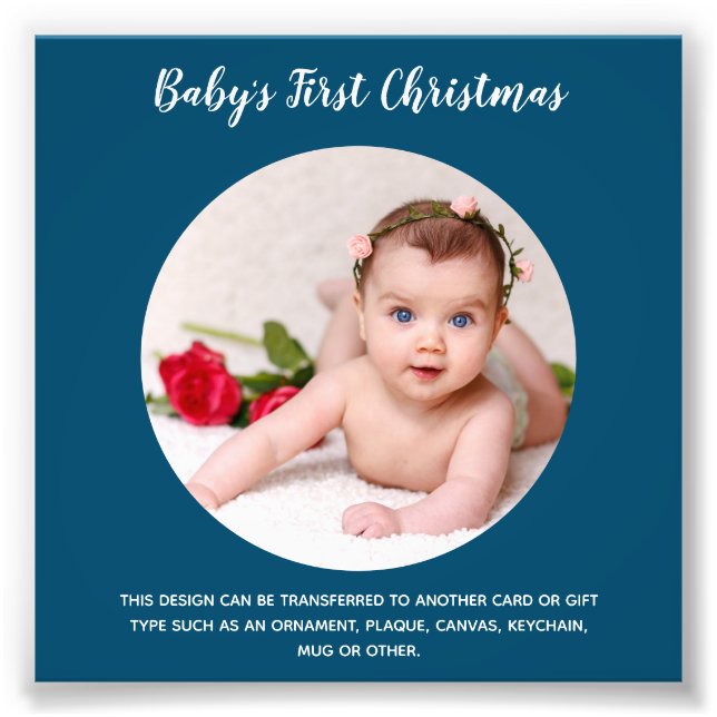 Foto Babys First Christmas PHOTO Template - Create Own (Frente)