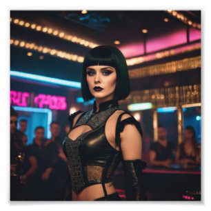 Foto Bailarina Chica de Bob Negro gótico en discoteca