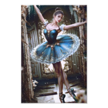 Bailarina de ballet en tutu azul