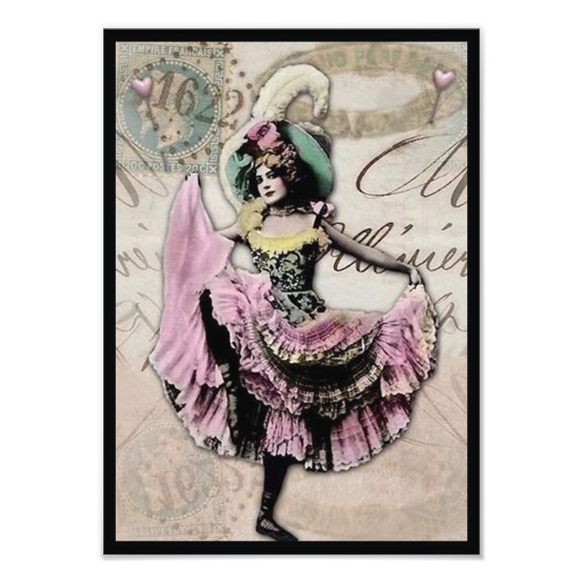 Foto Bailarina de Cancan Mes Amis 3 Impresión Fotográfi (Frente)