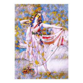 Foto Bailarina de vidrio manchado con vestido flojo