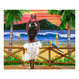 Foto Bailarina hawaiana Sunset Hula