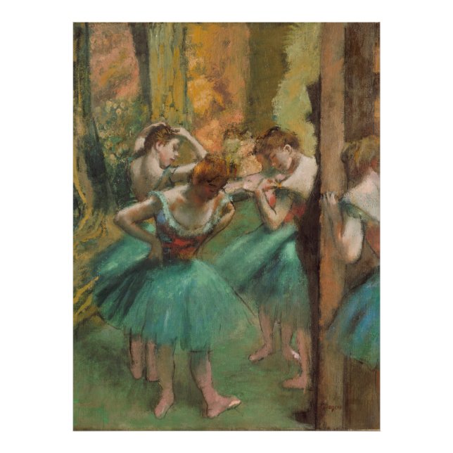 Foto Bailarinas, Edgar Degas, rosa y verde (Frente)
