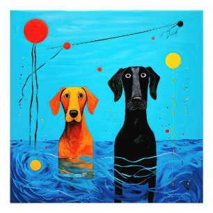 Foto Bajo el horizonte azul - Perros surrealistas color