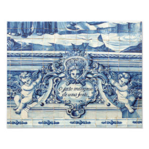 Foto Baldosas de pared azules y blancas de Portugal con