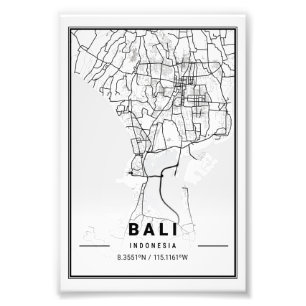 Foto Bali - Indonesia Ligera Mapa de la Ciudad