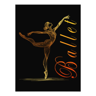 Foto Ballerina Línea Dorada Arte en la elegante posada 