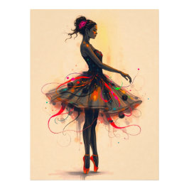 Foto Ballerina Tanzt in Farbexplosion
