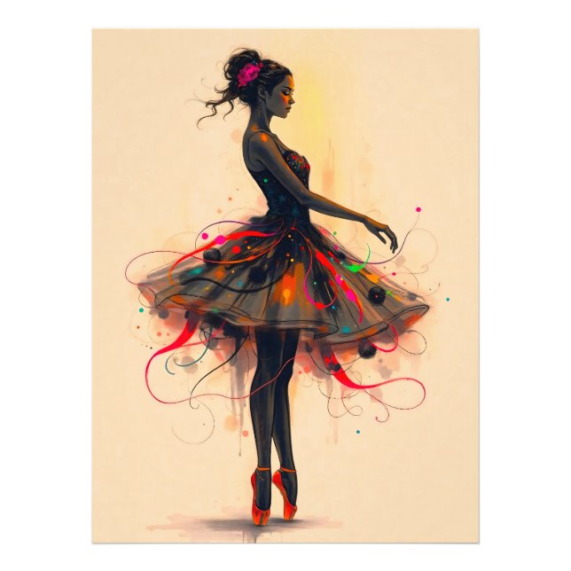 Foto Ballerina Tanzt in Farbexplosion (Frente)