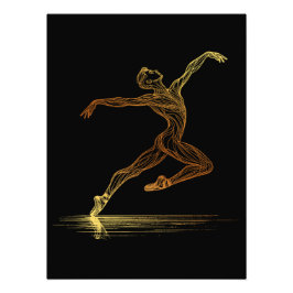 Foto Ballet de Golden Line Bailarina Ilustracion elegan