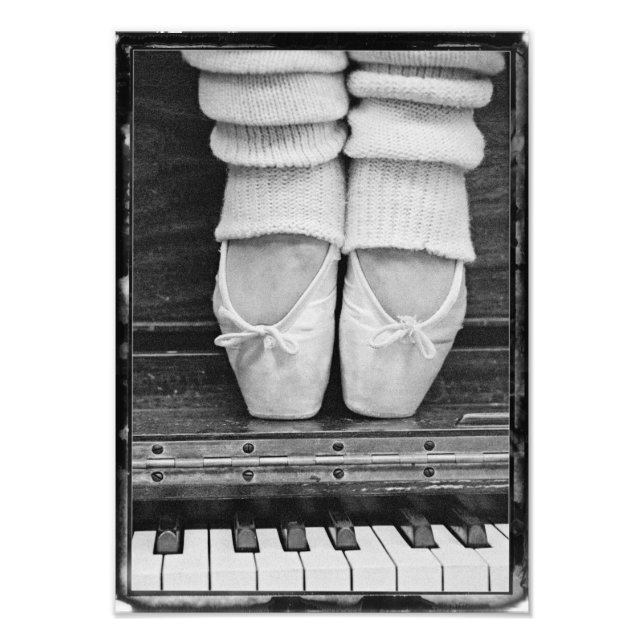 Foto Ballet de piano Duet negro y blanco mediano tamaño (Frente)